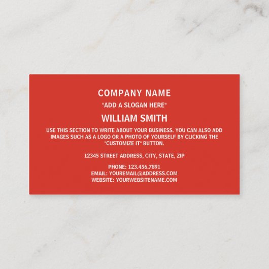 Carte De Visite Drapeau canadien, drapeau du Canada (Dos)