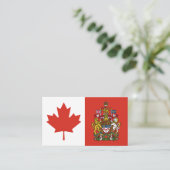 Carte De Visite Drapeau canadien et armoiries, drapeau du Canada (Debout devant)