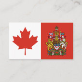 Carte De Visite Drapeau canadien et armoiries, drapeau du Canada (Devant)