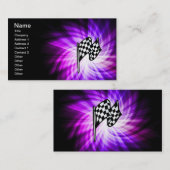 Carte De Visite Drapeau checkered; purple (Devant / Derrière)