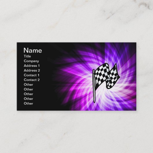 Carte De Visite Drapeau checkered; purple (Devant)