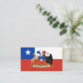 Carte De Visite Drapeau chilien et armoiries, Drapeau du Chili (Debout devant)