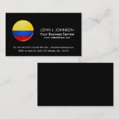 Carte De Visite Drapeau colombien rond brillant (Devant / Derrière)