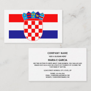 Carte De Visite Drapeau croate et armoiries, Drapeau de Croatie