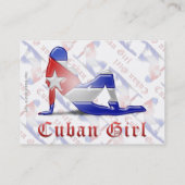Carte De Visite Drapeau cubain de silhouette de fille (Dos)