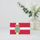 Carte De Visite Drapeau danois et armoiries du Danemark (Debout devant)