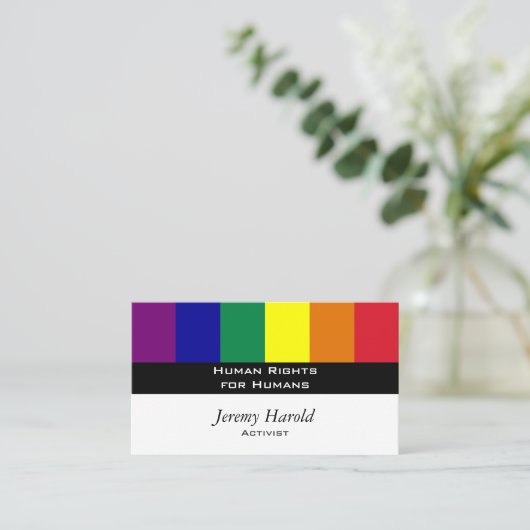 Carte De Visite Drapeau d'arc-en-ciel (Debout devant)