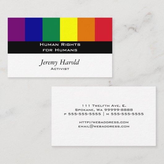Carte De Visite Drapeau d'arc-en-ciel (Devant / Derrière)