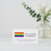 Carte De Visite Drapeau d'arc-en-ciel de gay pride (Debout devant)