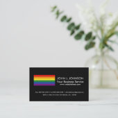 Carte De Visite Drapeau d'arc-en-ciel de gay pride (Debout devant)