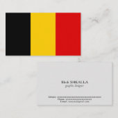 Carte De Visite Drapeau de Belgique (Devant / Derrière)