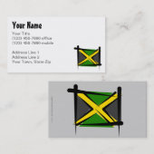 Carte De Visite Drapeau de brosse de la Jamaïque (Devant / Derrière)