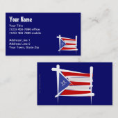 Carte De Visite Drapeau de brosse de Porto Rico (Devant / Derrière)