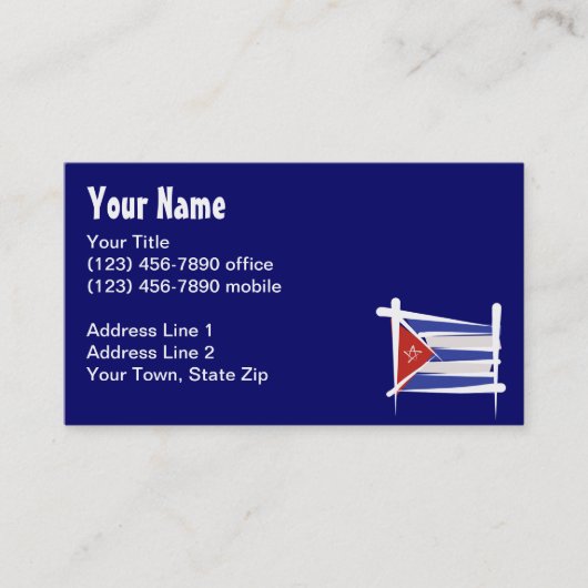 Carte De Visite Drapeau de brosse du Cuba (Devant)