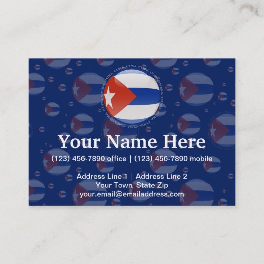 Carte De Visite Drapeau de bulle du Cuba (Devant)