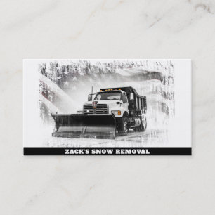 Carte De Visite *~* Drapeau de camion de déneigement noir et blanc