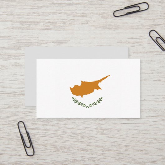 Carte De Visite Drapeau de Chypre (Devant/Arrière en situation)