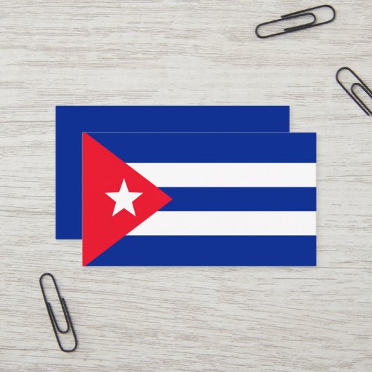 Carte De Visite Drapeau de Cuba (Devant/Arrière en situation)