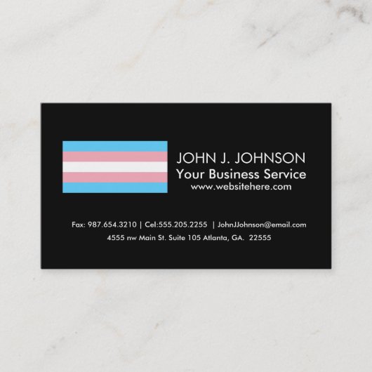 Carte De Visite Drapeau de fierté de transsexuel (Devant)