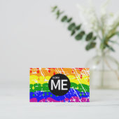 Carte De Visite Drapeau de fierté LGBT Coloré Je suis né (Debout devant)