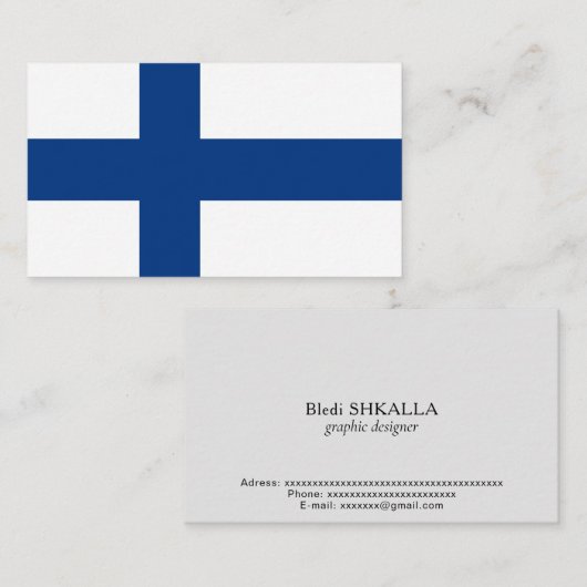 Carte De Visite Drapeau de Finlande (Devant / Derrière)