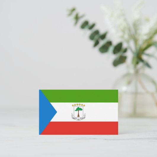 Carte De Visite Drapeau de Guinée équatoriale, Drapeau de Guinée é (Debout devant)