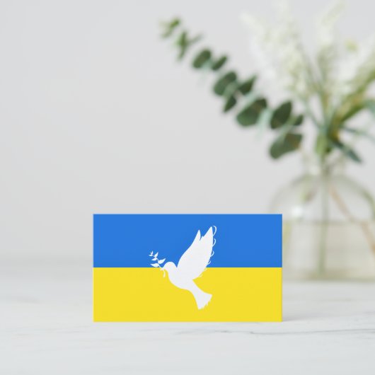 Carte De Visite Drapeau de la colombe de la paix en Ukraine - Libe (Debout devant)