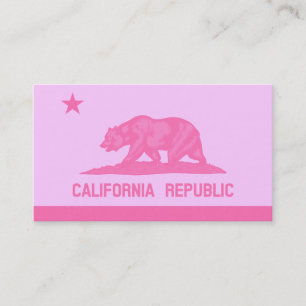 Carte De Visite Drapeau de la République de Californie (Rose)
