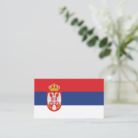Carte De Visite drapeau de la Serbie (Debout devant)