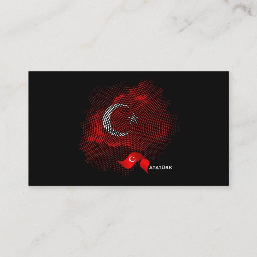 Carte De Visite Drapeau de la Turquie (Devant)