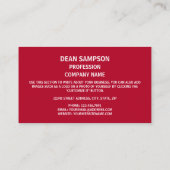 Carte De Visite Drapeau de l'Alabama (Dos)