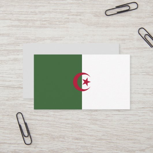 Carte De Visite Drapeau de l'Algérie (Devant/Arrière en situation)