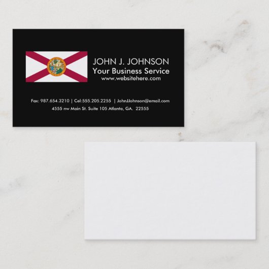 Carte De Visite Drapeau de l'État de Floride (Devant / Derrière)