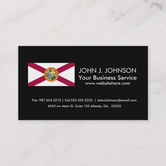 Carte De Visite Drapeau de l'État de Floride (Devant)