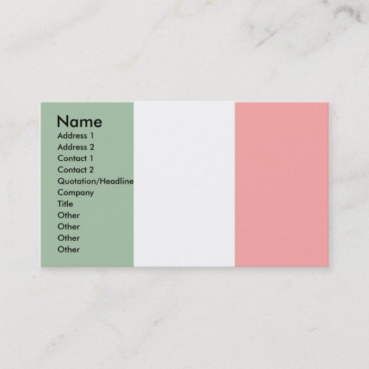 Carte De Visite Drapeau de l'Italie (Devant)