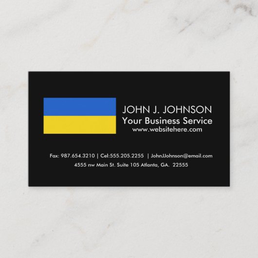 Carte De Visite Drapeau de l'Ukraine (Devant)