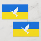 Carte De Visite Drapeau de l'Ukraine - La colombe de la paix - Lib (Devant / Derrière)