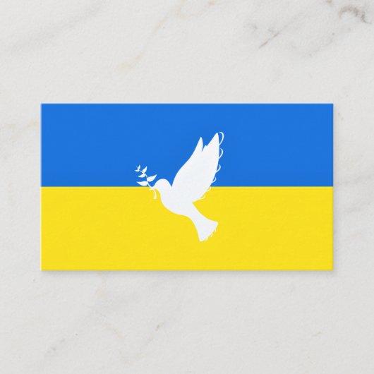 Carte De Visite Drapeau de l'Ukraine - La colombe de la paix - Lib (Devant)