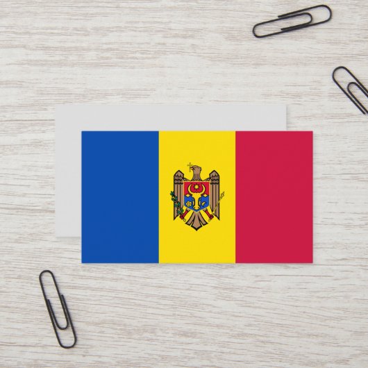 Carte De Visite Drapeau de Moldavie (Devant/Arrière en situation)