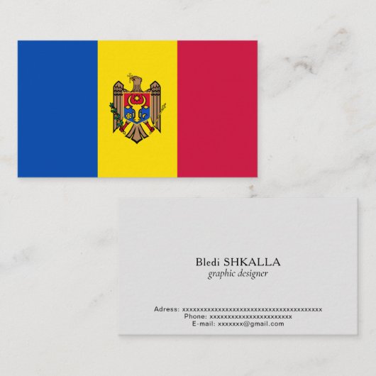 Carte De Visite Drapeau de Moldavie (Devant / Derrière)
