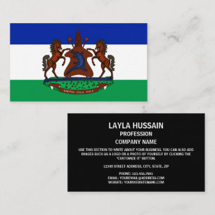 Carte De Visite Drapeau de Mosotho et armoiries du Lesotho