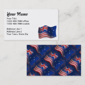 Carte De Visite Drapeau de ondulation Australien-Américain (Devant / Derrière)