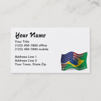 Carte De Visite Drapeau de ondulation Brésilien-Américain