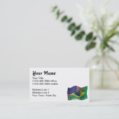 Carte De Visite Drapeau de ondulation Brésilien-Américain (Debout devant)