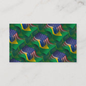 Carte De Visite Drapeau de ondulation Brésilien-Américain (Dos)