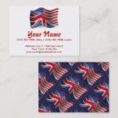 Carte De Visite Drapeau de ondulation Britannique-Américain (Devant / Derrière)
