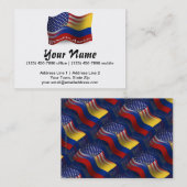 Carte De Visite Drapeau de ondulation Colombien-Américain (Devant / Derrière)
