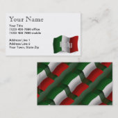 Carte De Visite Drapeau de ondulation de l'Italie (Devant / Derrière)