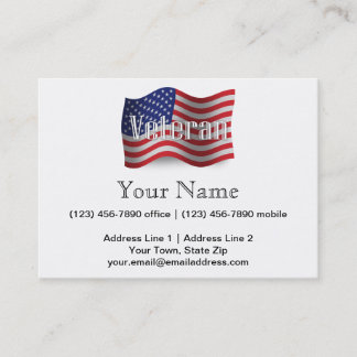 Carte De Visite Drapeau de ondulation de vétéran des Etats-Unis