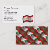 Carte De Visite Drapeau de ondulation du Liban (Devant / Derrière)